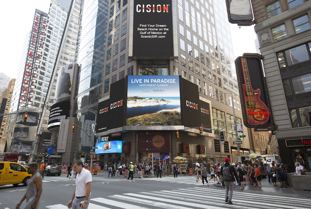 Scenic Sothebys International Realty Times Square Billboard July 2018