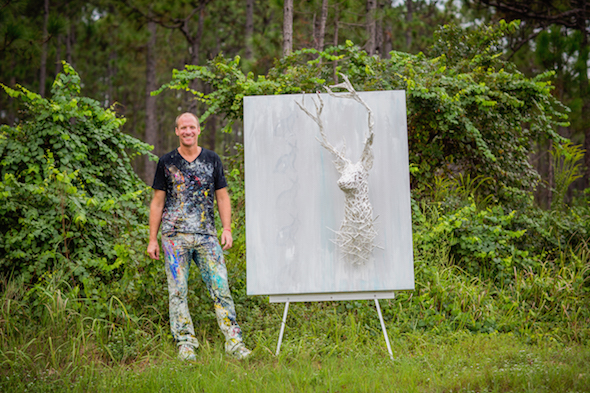 Justin Gaffrey Deer Head painting